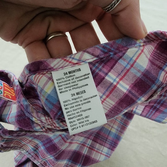 Vintage McKids Plaid Floral Embroidered Dress 24 months - Picture 10 of 10